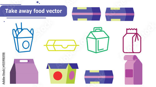 Take away food vector