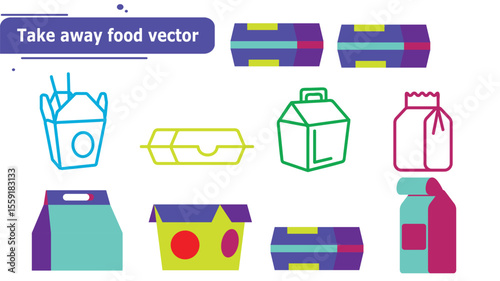 Take away food vector