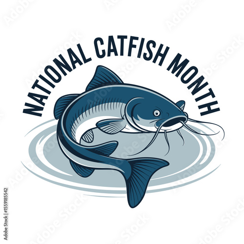Celebrate national catfish month with this beautiful catfish illustration for fishing enthusiasts everywhere