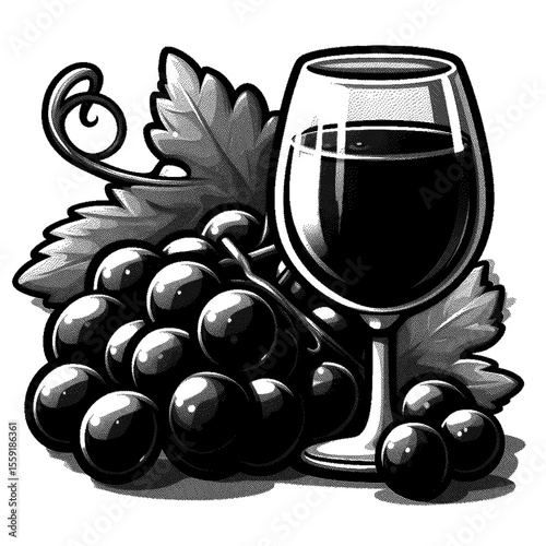 red wine and grapes