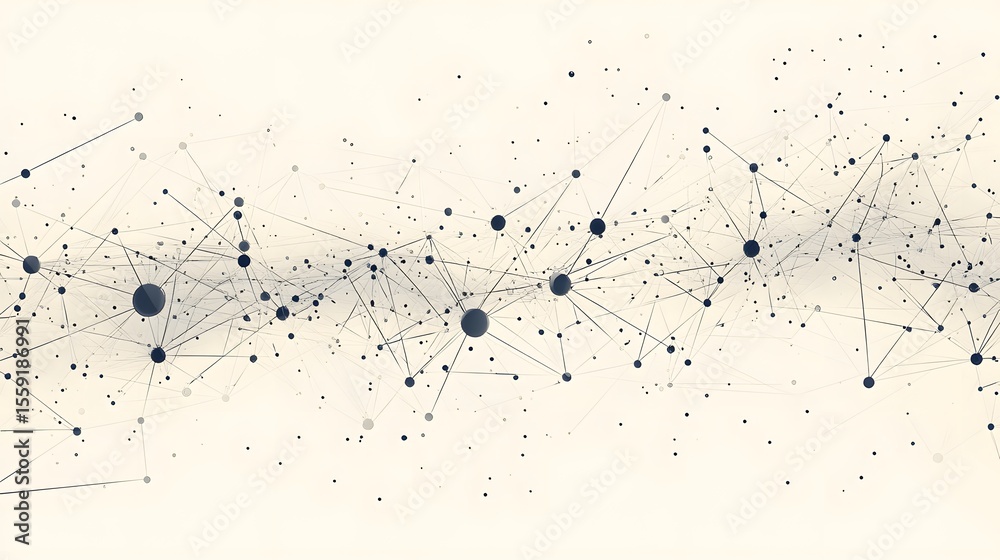 Obraz premium Abstract Network Connection Dots Lines Digital Technology Background