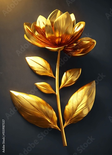 yellow flower isolated on black Al