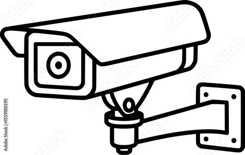 Simple Line Art Illustration of a Security Camera