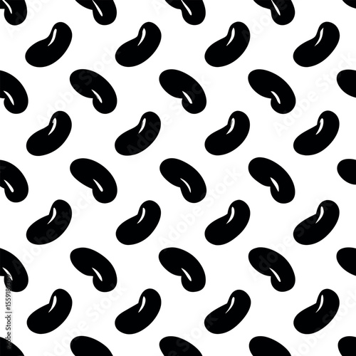 Abstract Black Bean Seamless Pattern: Bold Graphic Design