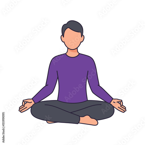 Young woman in lotus pose practicing yoga and meditation for health and relaxation
