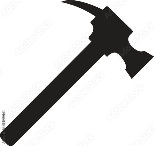Essential Tools Hammer Silhouette Design, Construction Icon, DIY Project