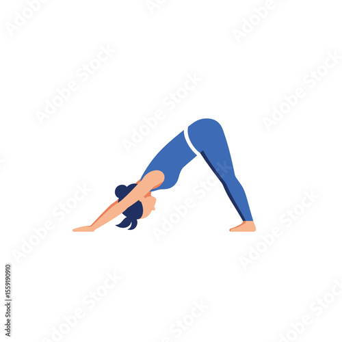 Young woman doing yoga, stretching her body in a healthy fitness workout