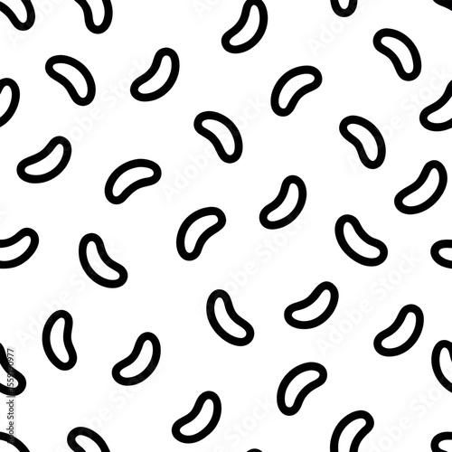 Abstract Black and White Bean Pattern Seamless Repeat Background