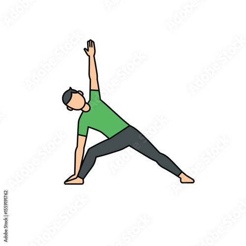 Young man doing yoga exercise, a healthy fitness lifestyle