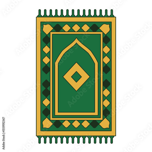 A beautiful jainamaz green and yellow color vector