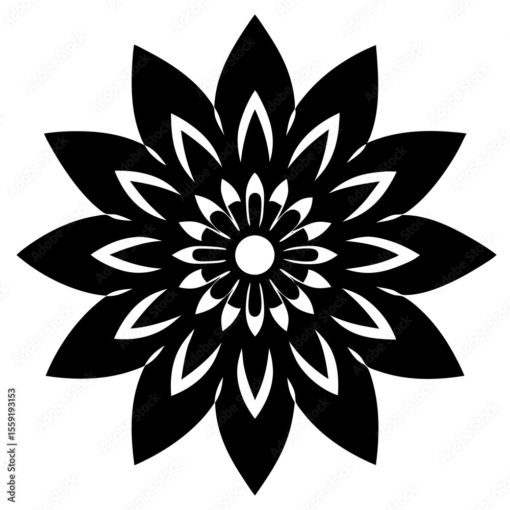 Fototapeta premium vector black and white flower