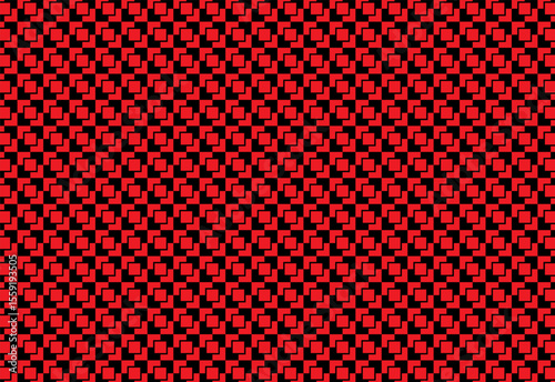 checkerboard seamless pattern geometric plaid cut off rectangle two color red and black, paper pattern, Retro background fabric. Vintage checkered color geometric texture,
