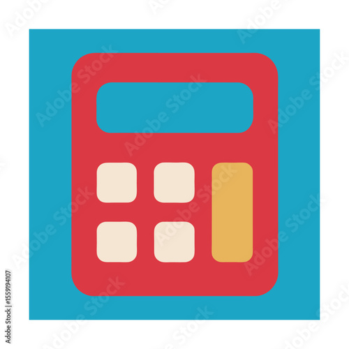 Flat Style Calculator Icon for Finance Use