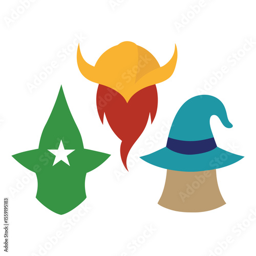 Fantasy RPG Character Hats Vector Collection