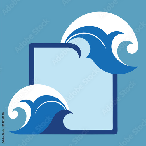 Wave Crest Photo Frame with Ocean Swell Shape