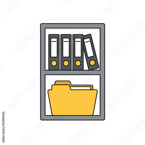 Yellow 3D file folder icon on a white background, symbolizing organized digital data and business archives