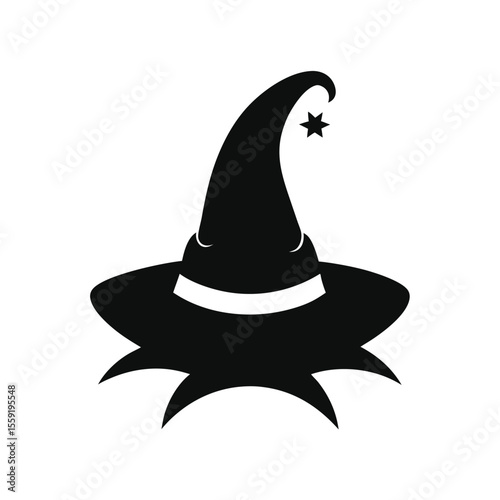 Witch Hat Silhouette Frame with Magic Design