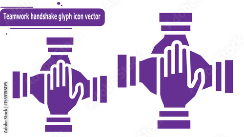 Teamwork handshake glyph icon vector