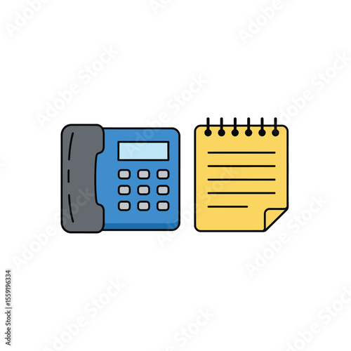Telephone and note pad with secure digital keypad for business finance protection