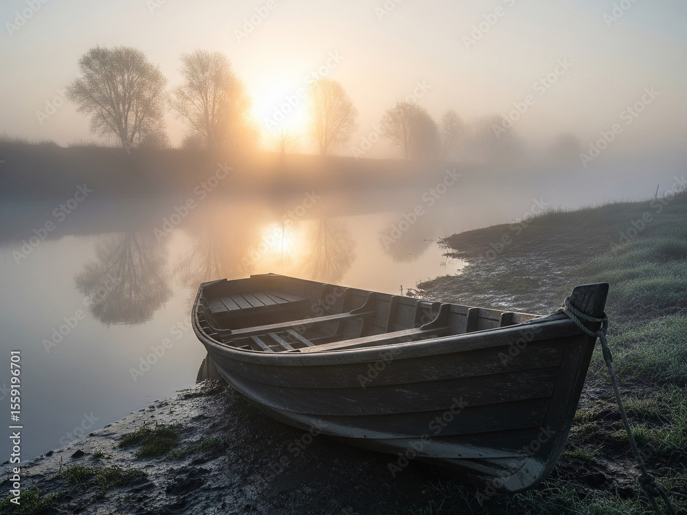 Fototapeta premium boat on the river