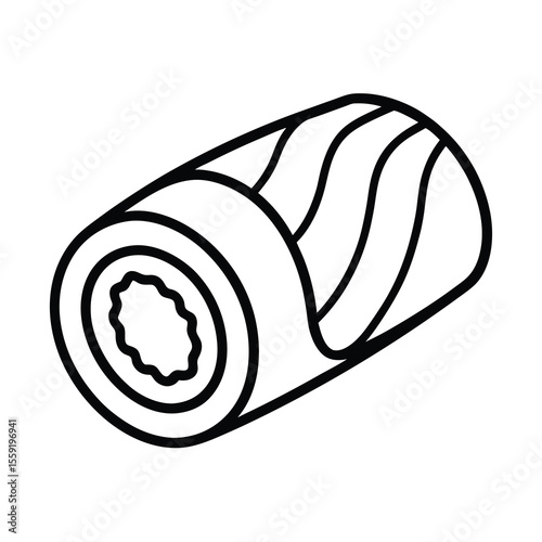 minimal sushi roll textured line art design