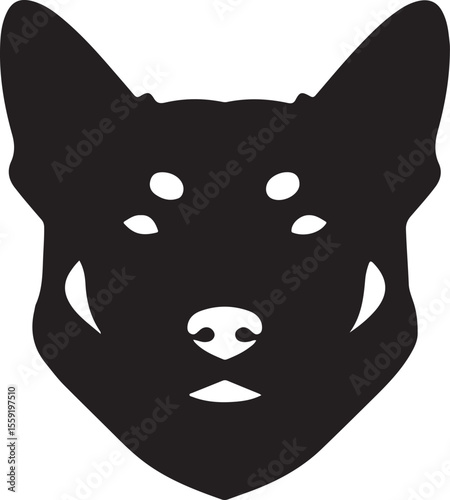 Shiba Inu Dog Silhouette for Profile or Logo Design