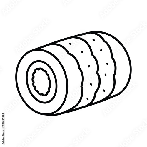 minimal sushi roll textured line art design