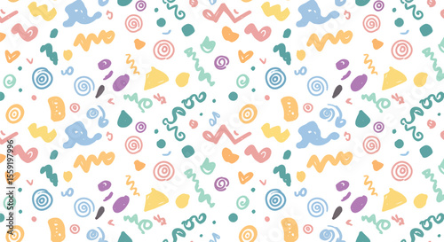 Seamless Abstract Pastel Doodle Pattern