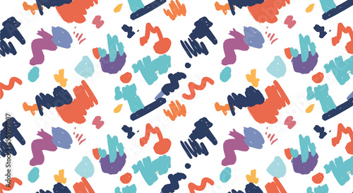 Vibrant Retro Abstract Seamless Pattern with Musical Notes