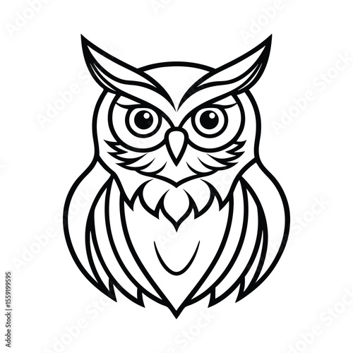 mystic owl outline vector art