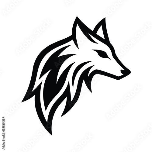 tribal wolf silhouette design vector art