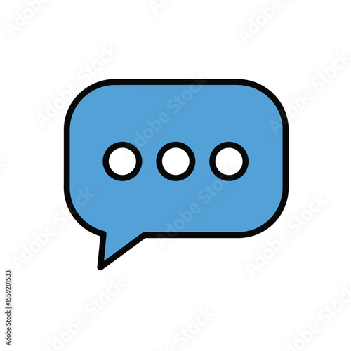 Chat Icon on Blue Background – Modern UI Design, Message Notification, Social Media Vector