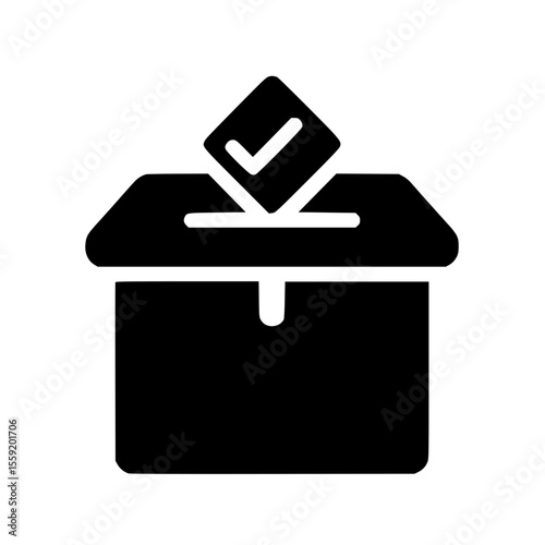 Minimalist Black SVG Silhouette of a Ballot Box for Voting and Civic Engagement Designs