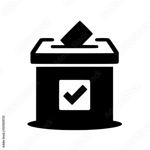 Minimalist Black SVG Silhouette of a Ballot Box for Voting and Civic Engagement Designs