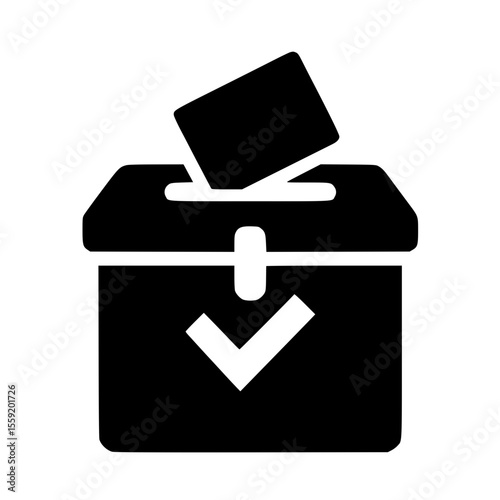 Minimalist Black SVG Silhouette of a Ballot Box for Voting and Civic Engagement Designs