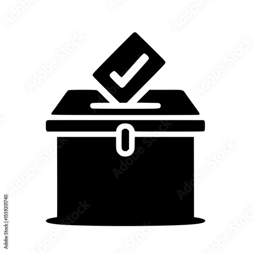 Minimalist Black SVG Silhouette of a Ballot Box for Voting and Civic Engagement Designs