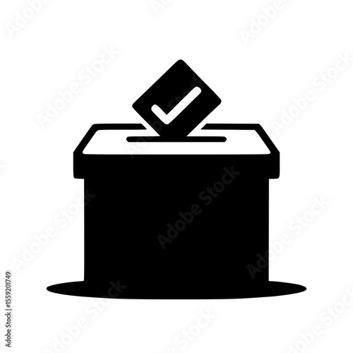 Minimalist Black SVG Silhouette of a Ballot Box for Voting and Civic Engagement Designs