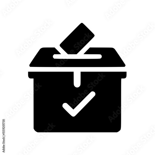 Minimalist Black SVG Silhouette of a Ballot Box for Voting and Civic Engagement Designs