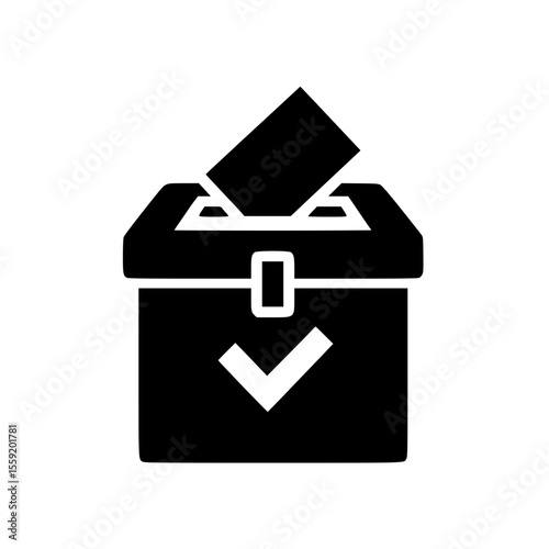 Minimalist Black SVG Silhouette of a Ballot Box for Voting and Civic Engagement Designs