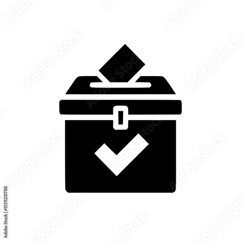 Minimalist Black SVG Silhouette of a Ballot Box for Voting and Civic Engagement Designs