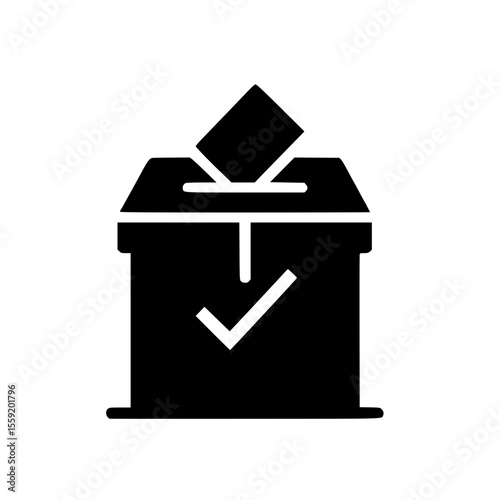 Minimalist Black SVG Silhouette of a Ballot Box for Voting and Civic Engagement Designs