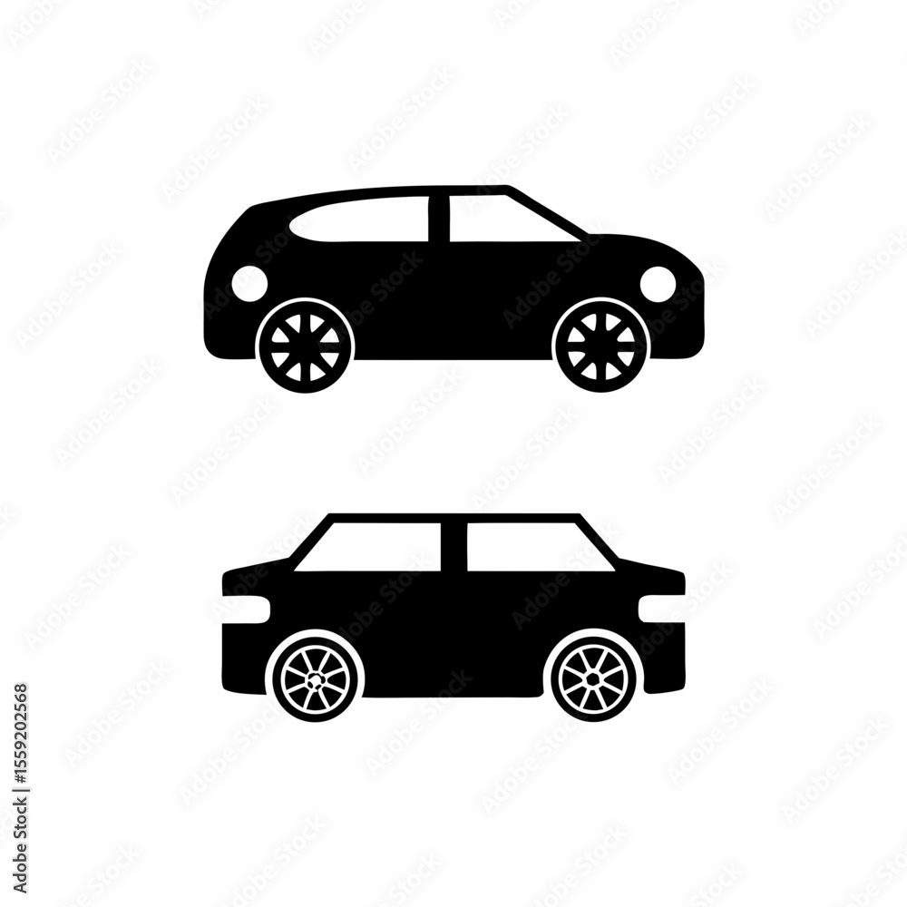 Obraz premium creative Car silhouettes vector silhouette illustration isolated on white background