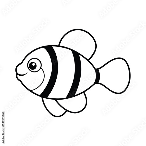 cute cartoon clownfish coloring page ocean