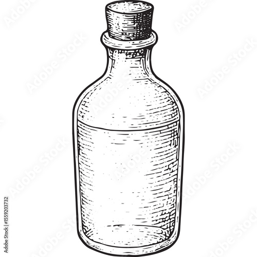 Transparent glass bottle for storing skincare products or aromatherapy oils