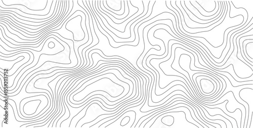 Abstract topographic map contour, white background and black wave lines pattern texture. geographic contour map grid backdrop paper texture. terrain path isolated on a background.

