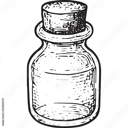 Transparent glass bottle for storing skincare products or aromatherapy oils
