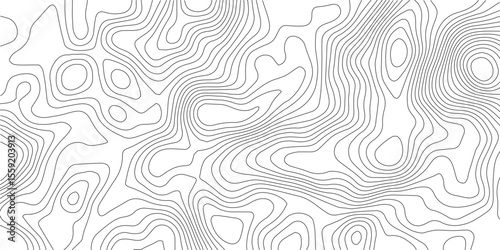 Abstract topographic map contour, white background and black wave lines pattern texture. geographic contour map grid backdrop paper texture. terrain path isolated on a background.
