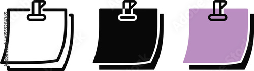 Download vector sticky note illustration set for reminders and organization in outline solid style 100 editable vector illustration with png format