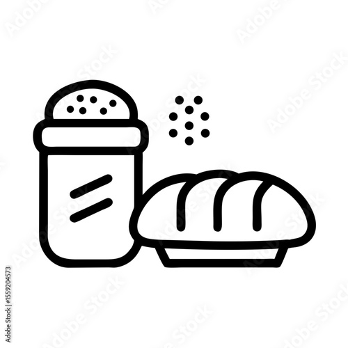 Bread and salt icon symbolizing traditional welcome concept  