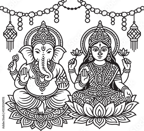 vector illustration of a hindu god